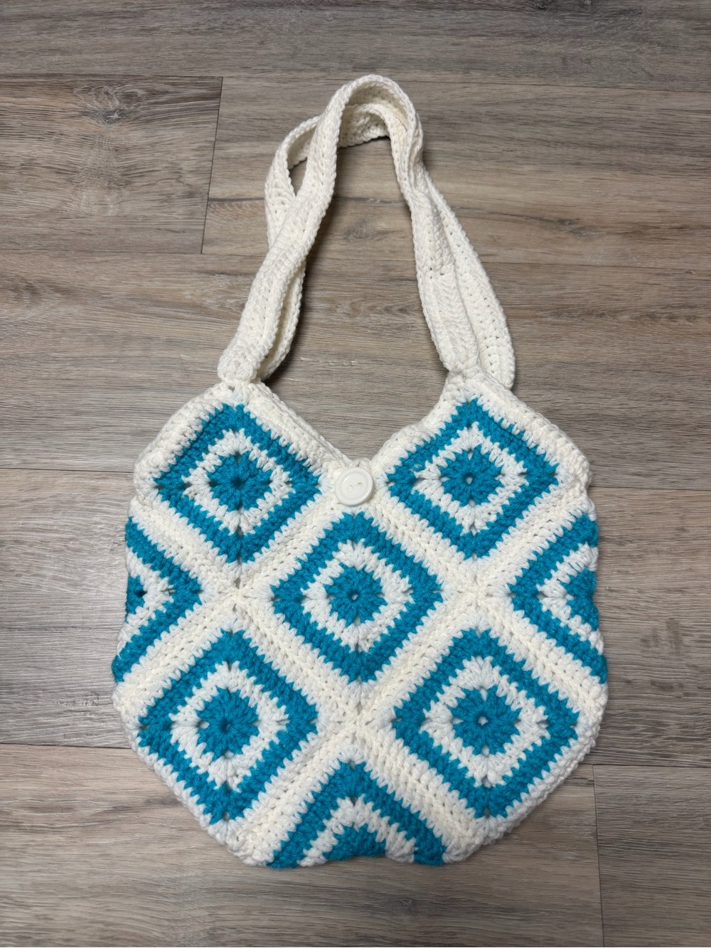 Crochet Boho Granny Square Tote Bag